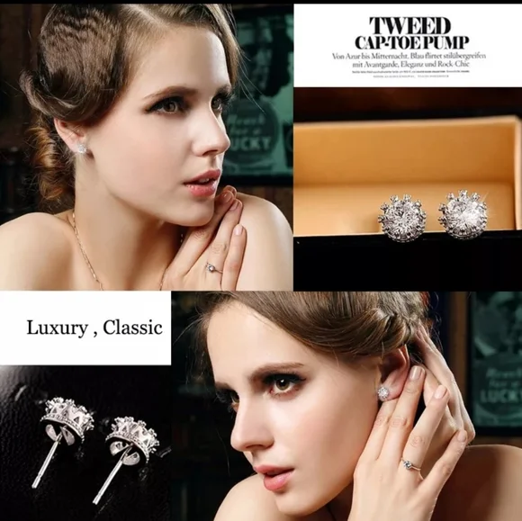 Stunning Gold Stud Earrings - Picture 3 of 3